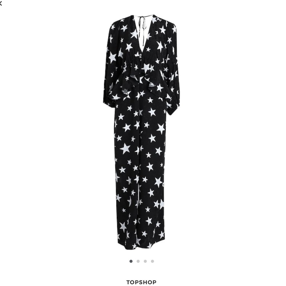 Topshop Black and White Star Print Jumpsuit